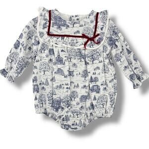 Edgehill Collection Darby Fallon Clark Ansley Winter Toile Romper Girls Sz 9m